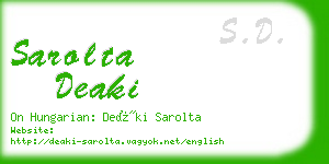 sarolta deaki business card